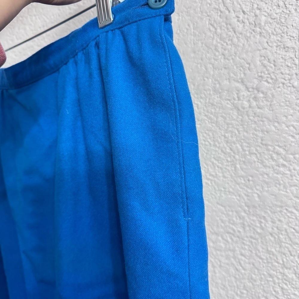 Vintage Pendleton Blue Wool Skirt - Size 14 - Picture 5 of 6